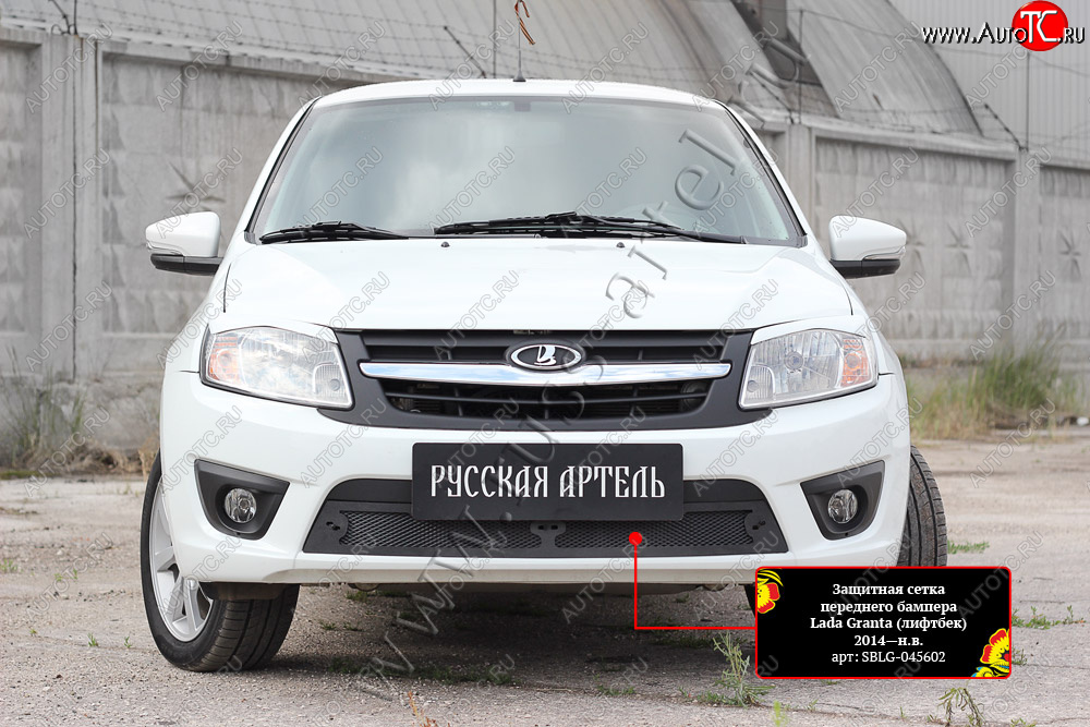 3 139 р. Комплект защиты (сетка и зимняя заглушка) в передний бампер Русская Артель  Лада Гранта  1 2191 (2011-2013) лифтбэк дорестайлинг  (Поверхность текстурная)  с доставкой в г. Чебоксары