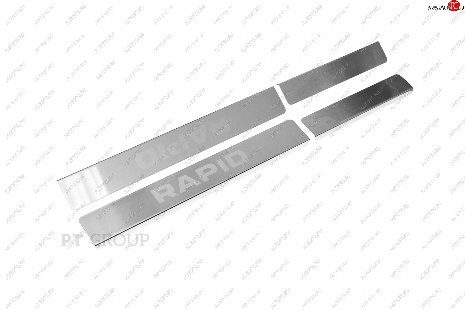 2 199 р. Пороги накладки Petroil Tuning Skoda Rapid MK2 (2019-2025) (полированная нержавейка)  с доставкой в г. Чебоксары