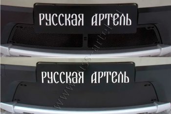 3 609 р. Защитная сетка и зимняя заглушка решетки радиатора Русская Артель Renault Sandero Stepway (BS) (2010-2014) (Поверхность текстурная)  с доставкой в г. Чебоксары. Увеличить фотографию 2