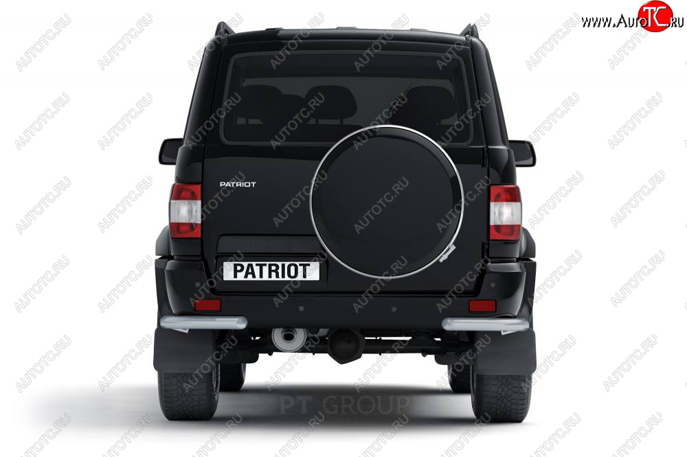 4 999 р. Защита заднего бампера (угловая Ø63 мм) Petroil Tuning Petroil Tuning  Уаз Патриот ( 3163 5-дв.,  3163 5 дв.) (2014-2025) 1-ый рестайлинг, 2-ой рестайлинг (окраска в серебристый (Искра))  с доставкой в г. Чебоксары