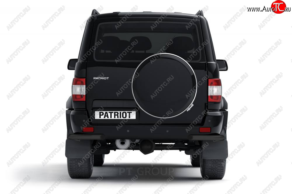 4 999 р. Защита заднего бампера (угловая Ø63 мм) Petroil Tuning  Уаз Патриот ( 3163 5-дв.,  3163 5 дв.) (2014-2025) 1-ый рестайлинг, 2-ой рестайлинг (окраска в черный (Шагрень))  с доставкой в г. Чебоксары