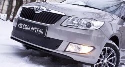 Зимняя заглушка решетки переднего бампера РА Skoda Fabia  Mk2 (2010-2014) универсал рестайлинг, хэтчбэк рестайлинг