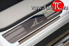 2 339 р. Комплект накладок на порожки автомобиля Novline Skoda Fabia Mk2 хэтчбэк дорестайлинг (2007-2010)  с доставкой в г. Чебоксары