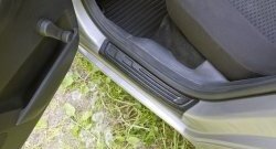 2 059 р. Накладки на порожки автомобиля RA (комплект 4 шт.) Skoda Fabia Mk2 хэтчбэк дорестайлинг (2007-2010)  с доставкой в г. Чебоксары. Увеличить фотографию 3