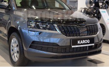 Дефлектор капота SIM Skoda Karoq  NU7 (2017-2025) дорестайлинг, рестайлинг