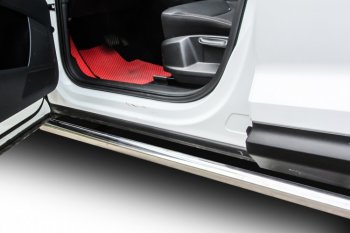15 849 р. Защита порогов Slitkoff (Ø 57 мм, труба)  Skoda Kodiaq  NU7 (2017-2021) дорестайлинг (Нержавеющая сталь)  с доставкой в г. Чебоксары. Увеличить фотографию 2