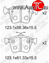 769 р. Комплект задних тормозных колодок SAT Volkswagen Passat B7 универсал (2010-2015)  с доставкой в г. Чебоксары