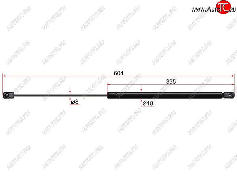 599 р. Газовый упор крышки багажника SAT  Skoda Octavia  A5 (2004-2013) дорестайлинг лифтбэк, лифтбэк рестайлинг  с доставкой в г. Чебоксары