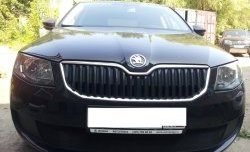 1 299 р. Сетка (для комплектации Active) на бампер Russtal (черная) Skoda Octavia A7 дорестайлинг лифтбэк (2012-2017)  с доставкой в г. Чебоксары. Увеличить фотографию 2
