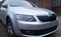 2 569 р. Сетка (для комплектации Ambition, Elegance) на бампер Russtal (черная) Skoda Octavia A7 дорестайлинг лифтбэк (2012-2017)  с доставкой в г. Чебоксары. Увеличить фотографию 3
