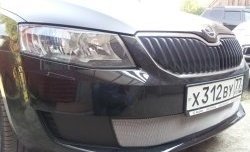 1 599 р. Сетка (для комплектации Active) на бампер Russtal (хром) Skoda Octavia A7 дорестайлинг лифтбэк (2012-2017)  с доставкой в г. Чебоксары. Увеличить фотографию 2