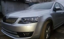 2 699 р. Сетка (для комплектации Ambition, Elegance) на бампер Russtal (хром) Skoda Octavia A7 дорестайлинг лифтбэк (2012-2017)  с доставкой в г. Чебоксары. Увеличить фотографию 2