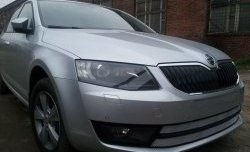 2 699 р. Сетка (для комплектации Ambition, Elegance) на бампер Russtal (хром) Skoda Octavia A7 дорестайлинг лифтбэк (2012-2017)  с доставкой в г. Чебоксары. Увеличить фотографию 3