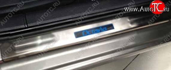 2 599 р. Накладки на порожки автомобиля CT v2 Skoda Octavia A5 дорестайлинг универсал (2004-2008)  с доставкой в г. Чебоксары