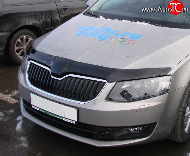 3 299 р. Дефлектор капота NovLine Skoda Octavia A7 дорестайлинг лифтбэк (2012-2017)  с доставкой в г. Чебоксары