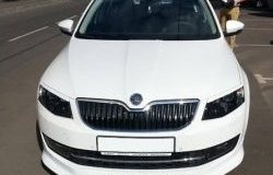 5 999 р. Накладка на передний бампер CT Skoda Octavia A7 дорестайлинг лифтбэк (2012-2017) (Неокрашенная)  с доставкой в г. Чебоксары. Увеличить фотографию 2