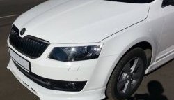 5 999 р. Накладка на передний бампер CT Skoda Octavia A7 дорестайлинг лифтбэк (2012-2017) (Неокрашенная)  с доставкой в г. Чебоксары. Увеличить фотографию 3