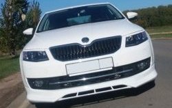 5 999 р. Накладка на передний бампер CT Skoda Octavia A7 дорестайлинг лифтбэк (2012-2017) (Неокрашенная)  с доставкой в г. Чебоксары. Увеличить фотографию 4