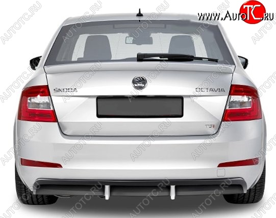 5 999 р. Накладка на задний бампер CT Skoda Octavia A7 дорестайлинг универсал (2012-2017) (Неокрашенная)  с доставкой в г. Чебоксары