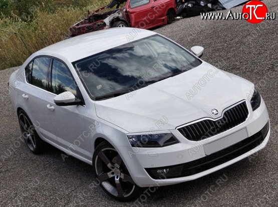 1 199 р. Реснички на фары CT Skoda Octavia A7 дорестайлинг лифтбэк (2012-2017) (Неокрашенные)  с доставкой в г. Чебоксары