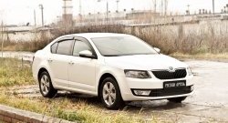 959 р. Реснички на фары RA Skoda Octavia A7 дорестайлинг лифтбэк (2012-2017) (Неокрашенные)  с доставкой в г. Чебоксары. Увеличить фотографию 2
