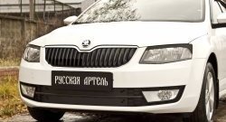 959 р. Реснички на фары RA Skoda Octavia A7 дорестайлинг лифтбэк (2012-2017) (Неокрашенные)  с доставкой в г. Чебоксары. Увеличить фотографию 3