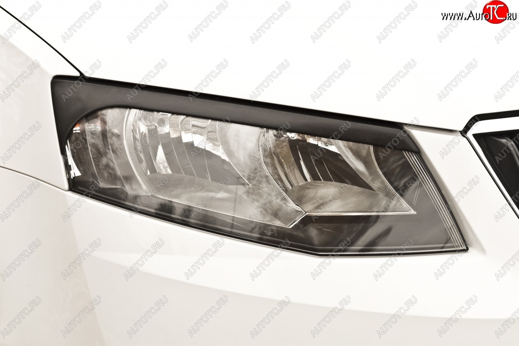959 р. Реснички на фары RA Skoda Octavia A7 дорестайлинг лифтбэк (2012-2017) (Неокрашенные)  с доставкой в г. Чебоксары