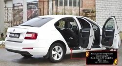 2 519 р. Накладки на порожки автомобиля RA Skoda Octavia A7 дорестайлинг лифтбэк (2012-2017) (Комплект (4 шт.))  с доставкой в г. Чебоксары. Увеличить фотографию 3