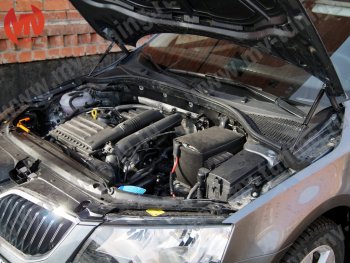 4 099 р. Упор капота MV-Tuning (двойной) Skoda Octavia A7 дорестайлинг лифтбэк (2012-2017)  с доставкой в г. Чебоксары. Увеличить фотографию 4