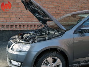 4 099 р. Упор капота MV-Tuning (двойной) Skoda Octavia A7 дорестайлинг лифтбэк (2012-2017)  с доставкой в г. Чебоксары. Увеличить фотографию 6