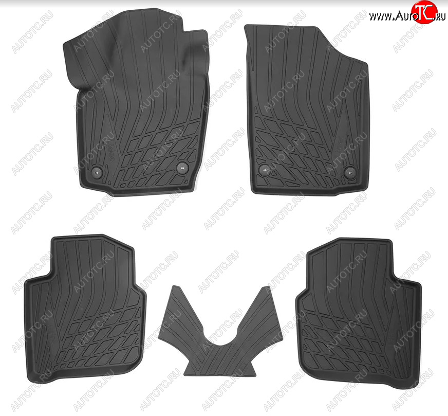 2 399 р. Коврики салона Norplast 3D Skoda Rapid NH1 хэтчбэк рестайлинг (2015-2020) (Цвет: черный)  с доставкой в г. Чебоксары