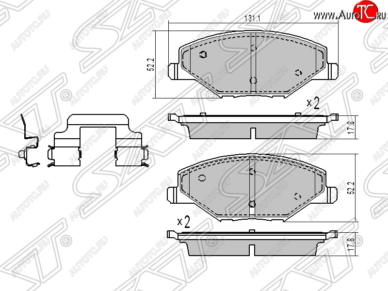 789 р. Колодки тормозные SAT (передние) Volkswagen Polo 5 седан дорестайлинг (2009-2015)  с доставкой в г. Чебоксары