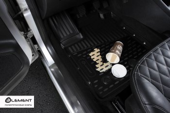 2 599 р. Комплект 3D ковриков салона Element (полиуретан) Skoda Superb B8 (3V) лифтбэк дорестайлинг (2015-2019) (Черные)  с доставкой в г. Чебоксары. Увеличить фотографию 2