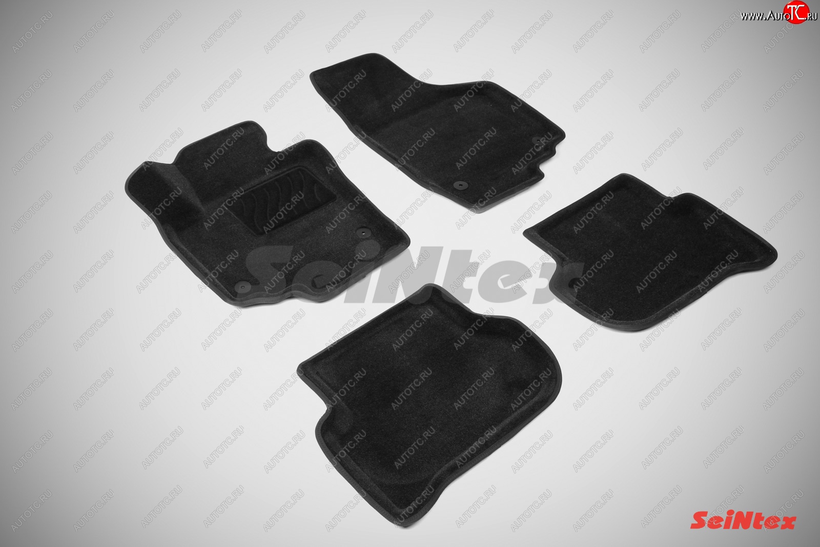 5 699 р. Комплект 3D ковриков в салон (ворсовые / чёрные) Seintex Skoda Yeti (2009-2013)  с доставкой в г. Чебоксары