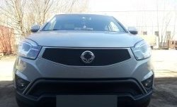 2 099 р. Нижняя сетка на бампер Russtal (черная) SSANGYONG Actyon рестайлинг (2013-2021)  с доставкой в г. Чебоксары. Увеличить фотографию 2