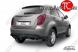 5 399 р. Защита заднего бампера Arbori (1 труба d57, черная) SSANGYONG Actyon дорестайлинг (2010-2013)  с доставкой в г. Чебоксары