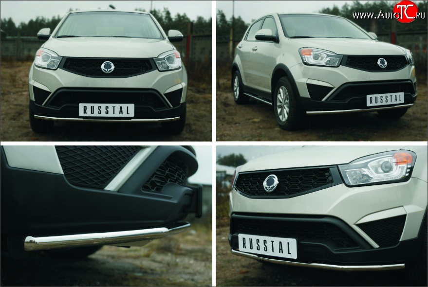 13 499 р. Одинарная защита переднего бампера диаметром 42 мм SLITKOFF  SSANGYONG Actyon (2013-2021) рестайлинг  с доставкой в г. Чебоксары