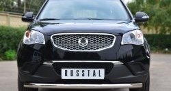 Одинарная защита переднего бампера диаметром 63 мм SLITKOFF SSANGYONG Actyon (2010-2013) дорестайлинг