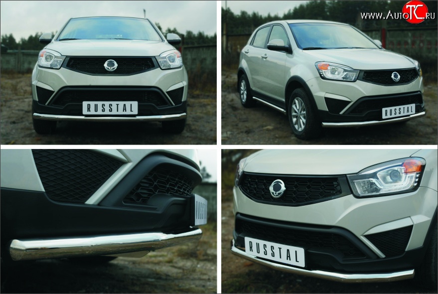 14 249 р. Одинарная защита переднего бампера диаметром 63 мм SLITKOFF  SSANGYONG Actyon (2013-2021) рестайлинг  с доставкой в г. Чебоксары