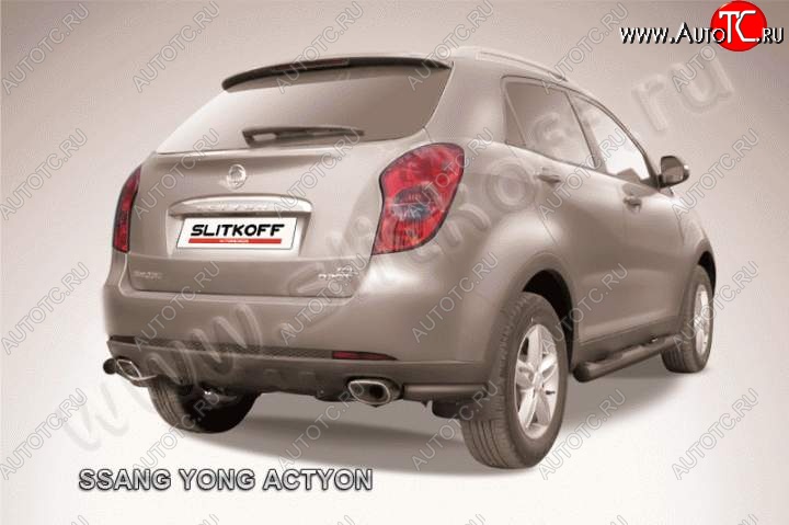 4 999 р. Уголки d57 SSANGYONG Actyon дорестайлинг (2010-2013) (Цвет: серебристый)  с доставкой в г. Чебоксары