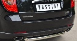 13 449 р. Одинарная защита заднего бампера из трубы диаметром 63 мм SLITKOFF  SSANGYONG Actyon (2010-2013) дорестайлинг  с доставкой в г. Чебоксары. Увеличить фотографию 2
