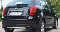 13 449 р. Одинарная защита заднего бампера из трубы диаметром 63 мм SLITKOFF  SSANGYONG Actyon (2010-2013) дорестайлинг  с доставкой в г. Чебоксары. Увеличить фотографию 4