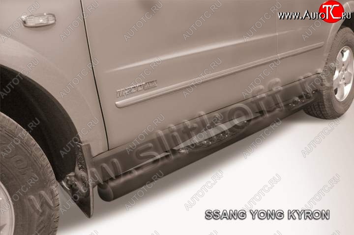 12 399 р. Защита порогов Slitkoff  SSANGYONG Kyron (2005-2007) дорестайлинг (Цвет: серебристый)  с доставкой в г. Чебоксары