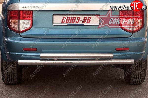 10 484 р. Двойная защита заднего бампера Souz-96 (d60)  SSANGYONG Kyron (2005-2007) дорестайлинг  с доставкой в г. Чебоксары