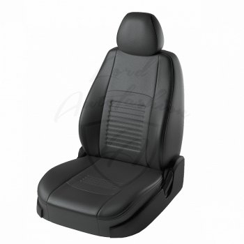 Чехлы для сидений Lord Autofashion Турин (экокожа) SSANGYONG Rexton Y400 дорестайлинг (2017-2023) (Чёрный, вставка чёрная)