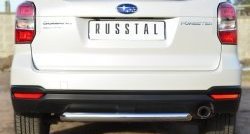 Одинарная защита заднего бампера из трубы диаметром 63 мм SLITKOFF Subaru Forester  SJ (2012-2016) дорестайлинг