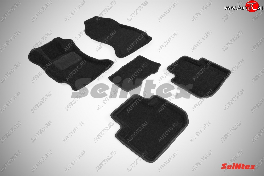 5 699 р. Износостойкие коврики в салон SeiNtex Premium 3D 4 шт. (ворсовые, черные) Subaru Forester SJ дорестайлинг (2012-2016)  с доставкой в г. Чебоксары