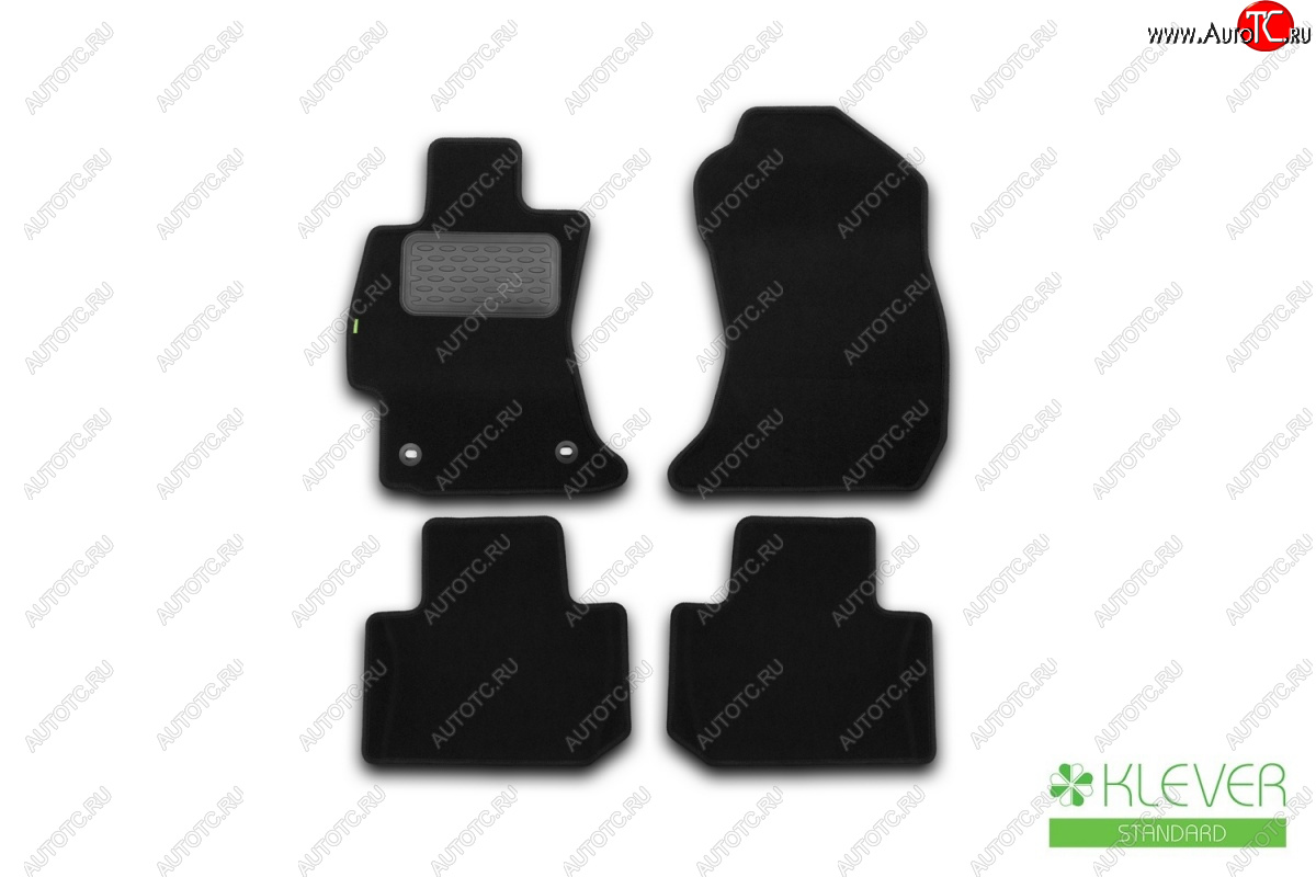 299 р. Текстильные коврики салона Klever Standart Subaru Forester SJ дорестайлинг (2012-2016) (Черные)  с доставкой в г. Чебоксары