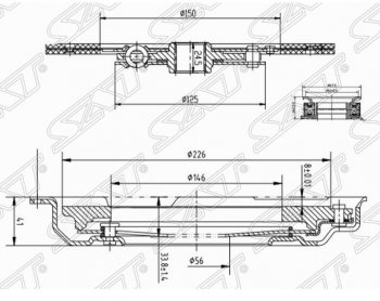 8 999 р. Комплект сцепления SAT (EJ254/EJ20#/EJ18S не турбо) Subaru Forester SH (2008-2013)  с доставкой в г. Чебоксары. Увеличить фотографию 2