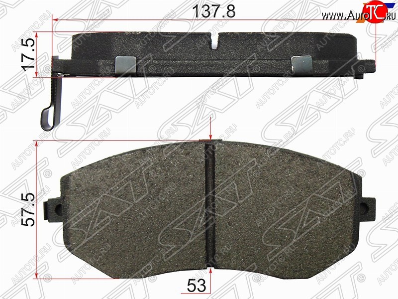 1 039 р. Комплект тормозных колодок SAT (передние) Subaru Legacy BL/B13 дорестайлинг седан (2003-2006)  с доставкой в г. Чебоксары